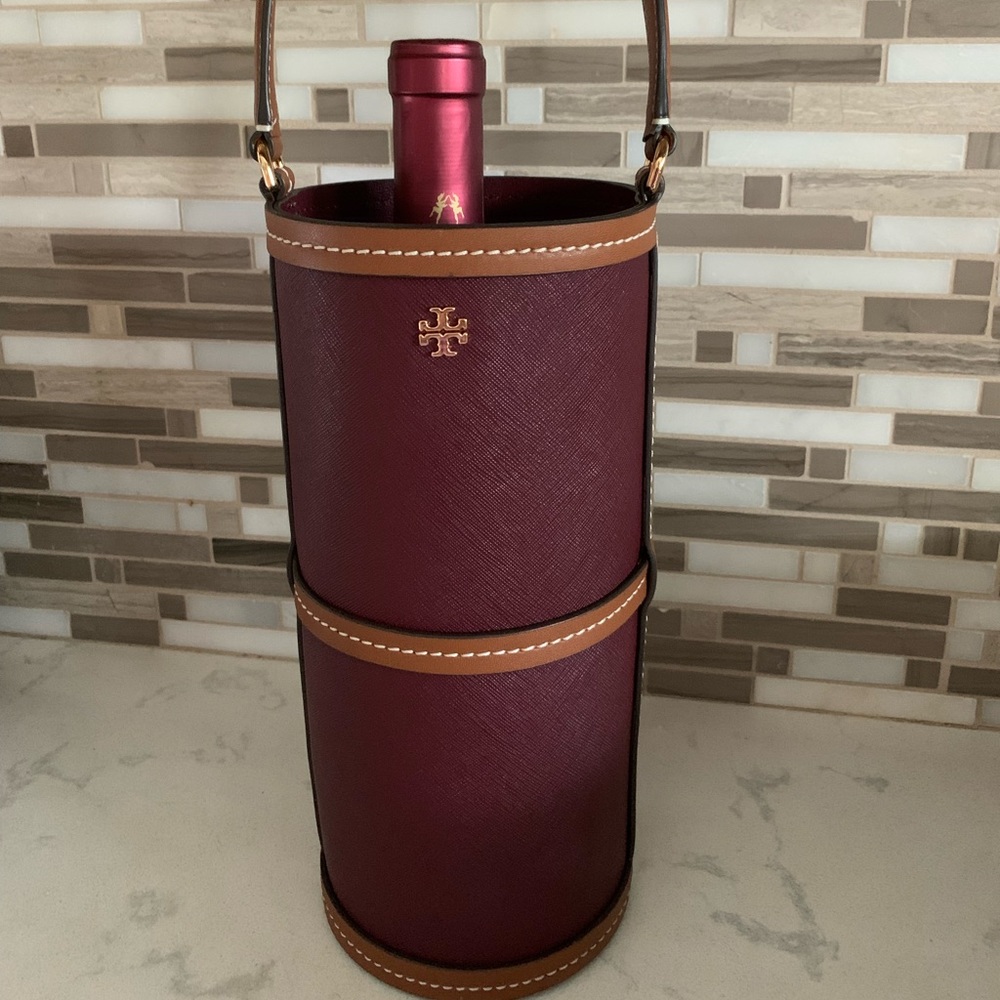Tory Burch Emerson Wine Tote in Claret Leather (Burgundy).